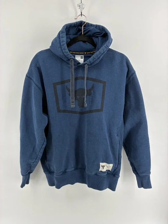 Under Armour Project Rock Dark Blue Hoodie - Picture 1 of 9